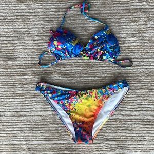 Colorful bikini - gently used. Worn once